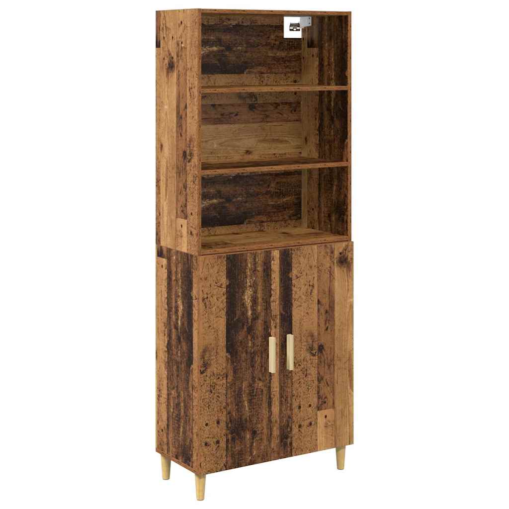 Tall Cabinet Antique Wood 69.5 x 32.5 x 180 cm