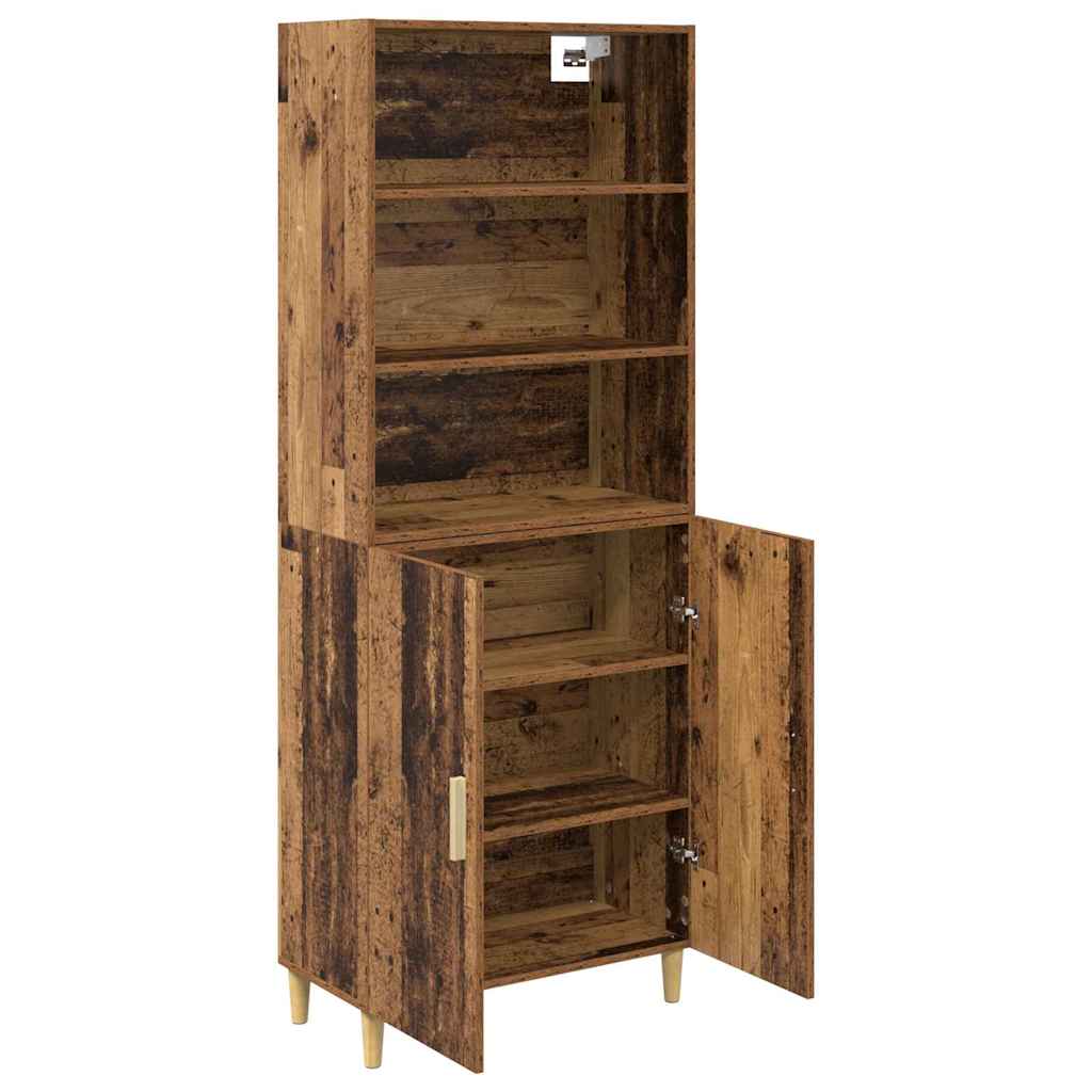 Tall Cabinet Antique Wood 69.5 x 32.5 x 180 cm