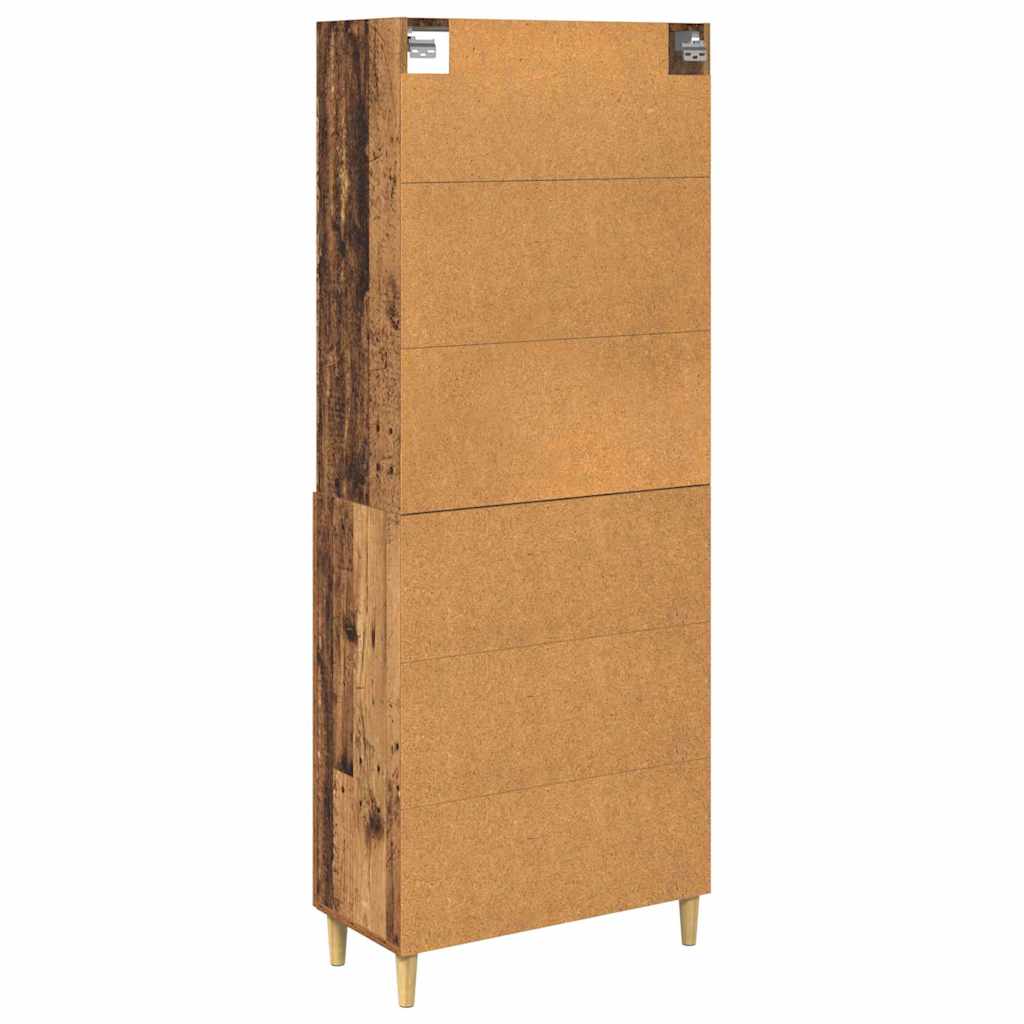 Tall Cabinet Antique Wood 69.5 x 32.5 x 180 cm