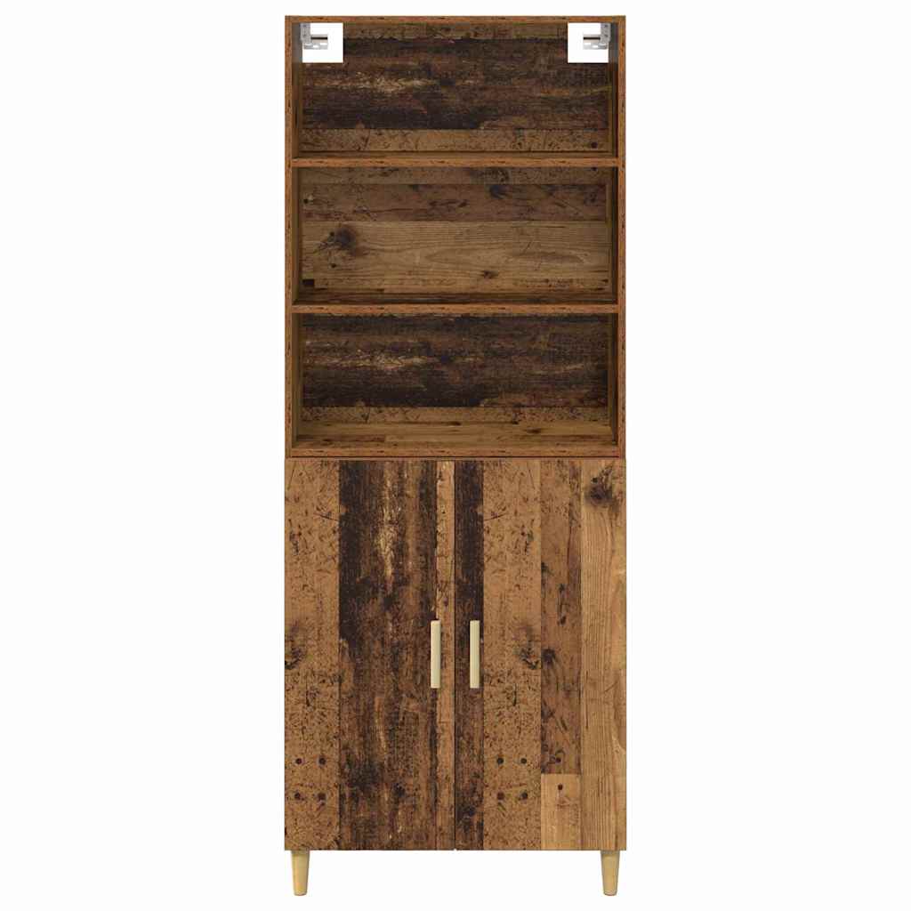 Tall Cabinet Antique Wood 69.5 x 32.5 x 180 cm