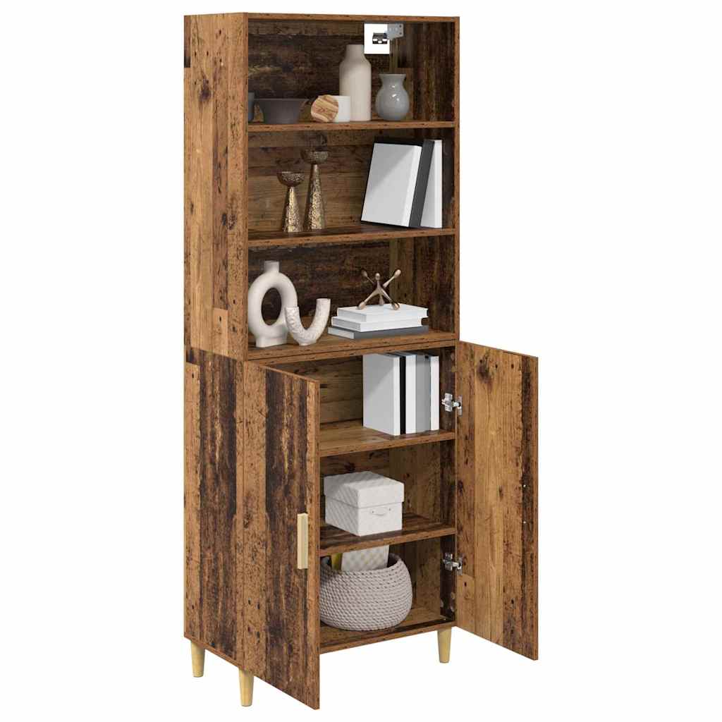Tall Cabinet Antique Wood 69.5 x 32.5 x 180 cm