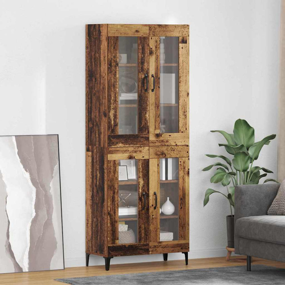 High cabinet Antique wood 69.5 x 34 x 180 cm