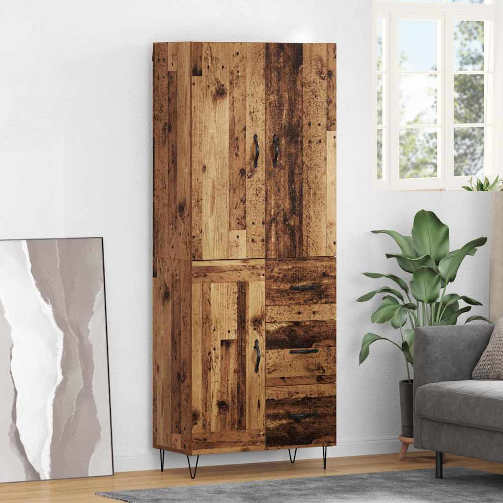 Tall cabinet with 2 drawers Antique wood