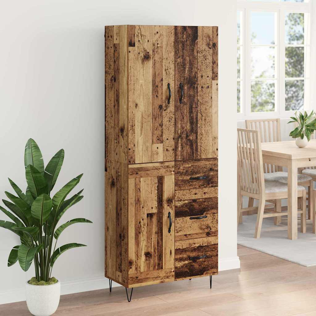 Tall cabinet with 2 drawers Antique wood