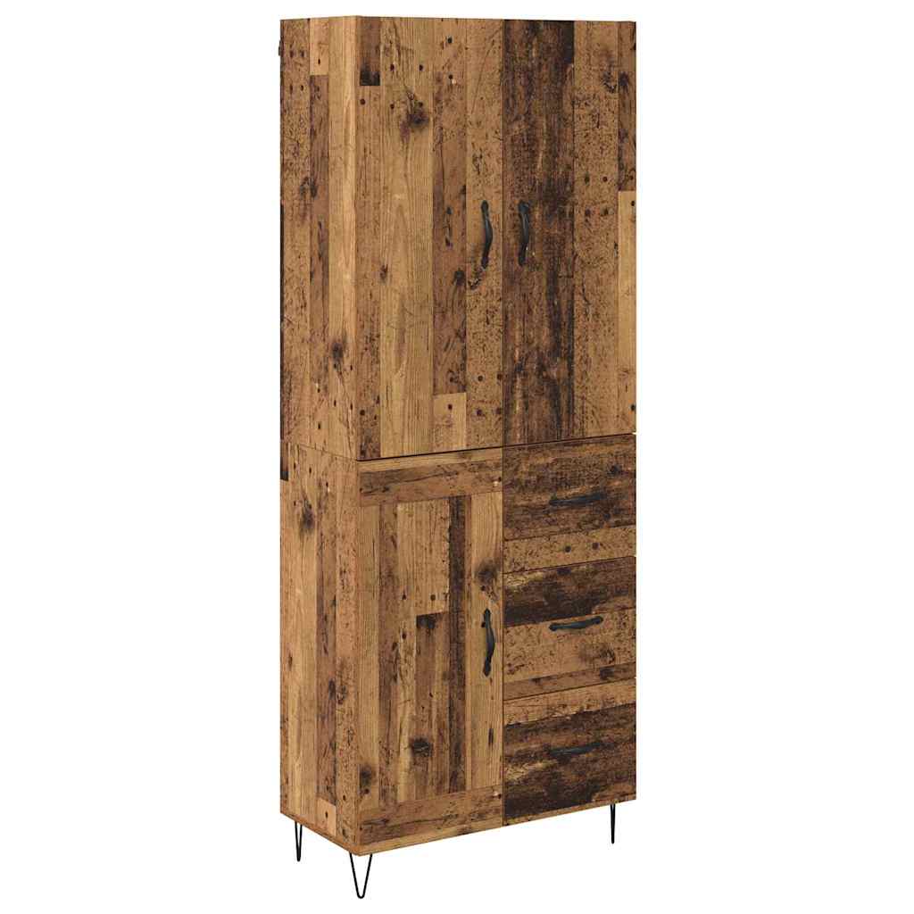 Tall cabinet with 2 drawers Antique wood