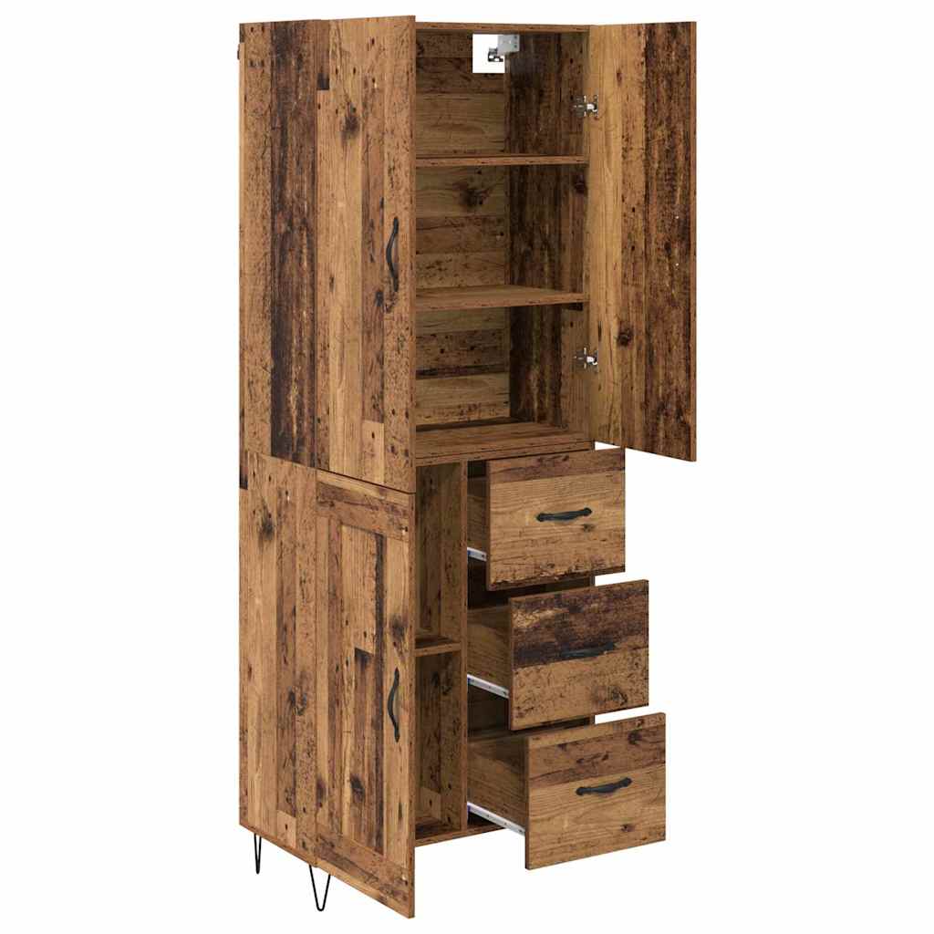 Tall cabinet with 2 drawers Antique wood