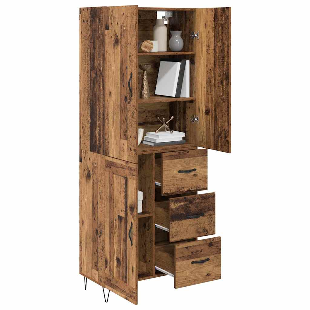 Tall cabinet with 2 drawers Antique wood