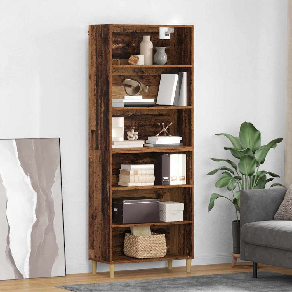 Tall Cabinet Antique Wood 69.5 x 32.5 x 180 cm