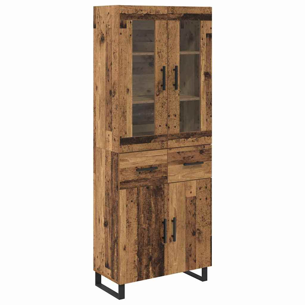 Tall cabinet 2 pcs Antique wood Solid reclaimed wood