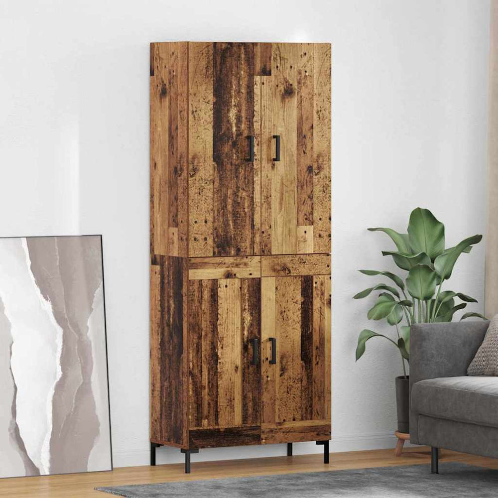 High cabinet Antique wood 69.5 x 34 x 180 cm