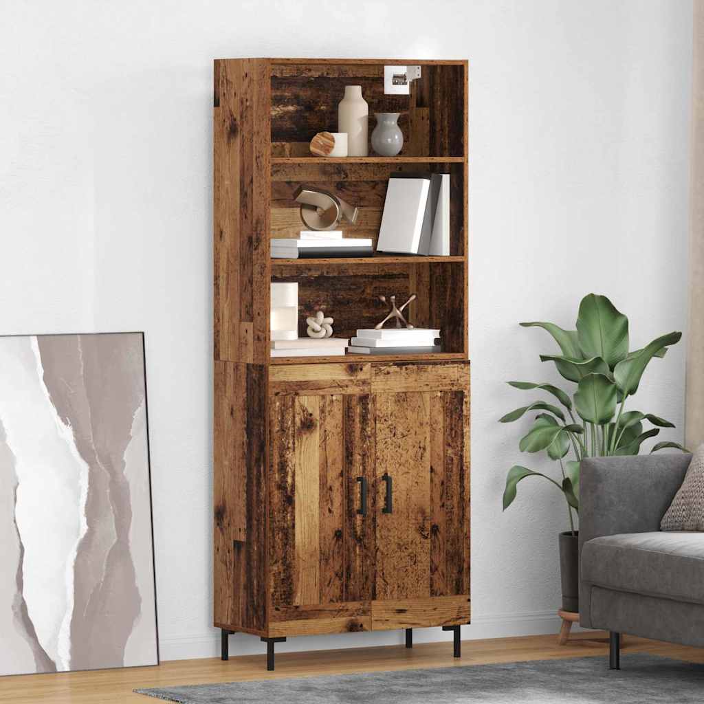 Tall Cabinet Antique Wood 69.5 x 32.5 x 180 cm
