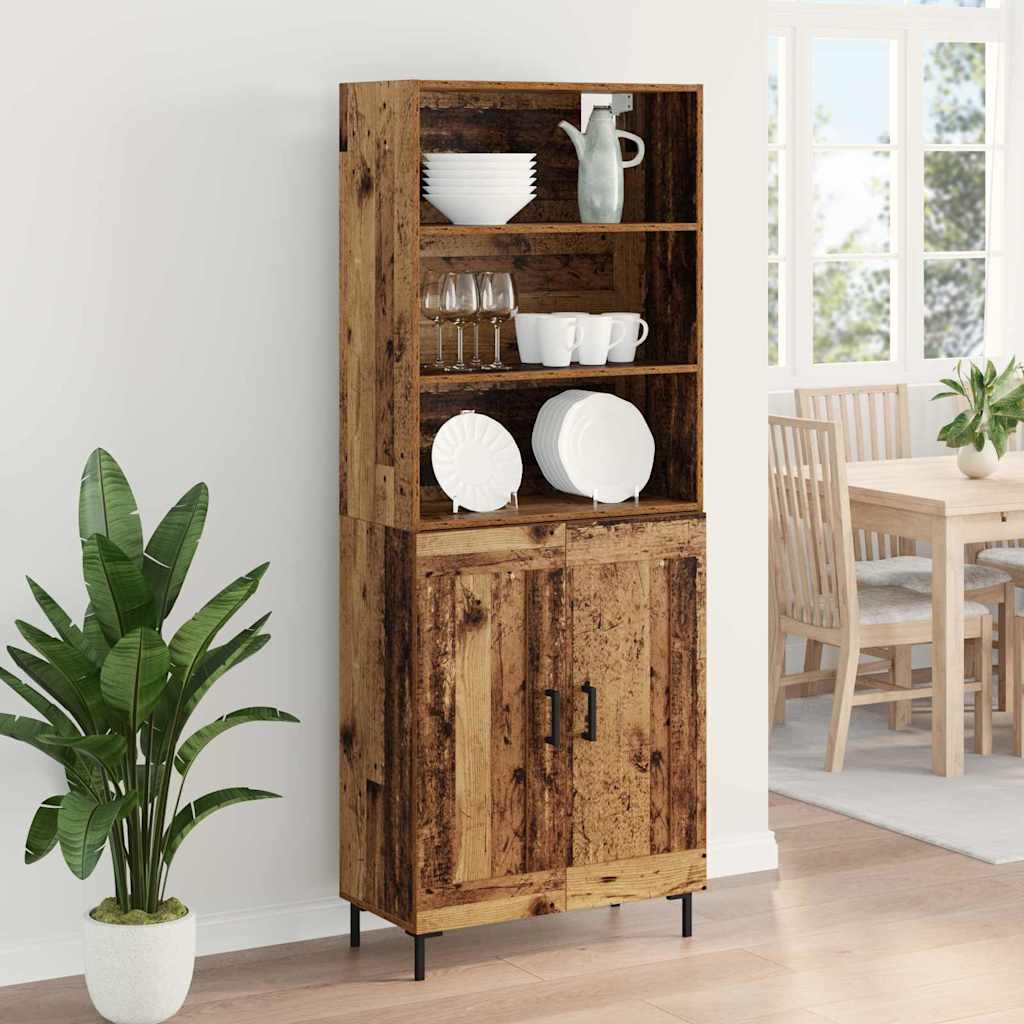 Tall Cabinet Antique Wood 69.5 x 32.5 x 180 cm