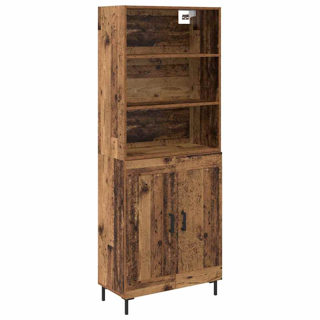Tall Cabinet Antique Wood 69.5 x 32.5 x 180 cm