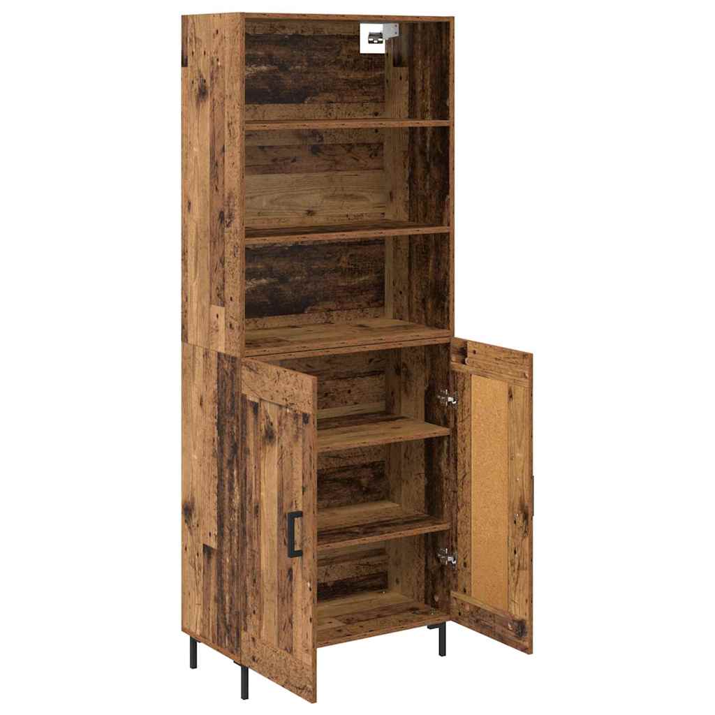 Tall Cabinet Antique Wood 69.5 x 32.5 x 180 cm