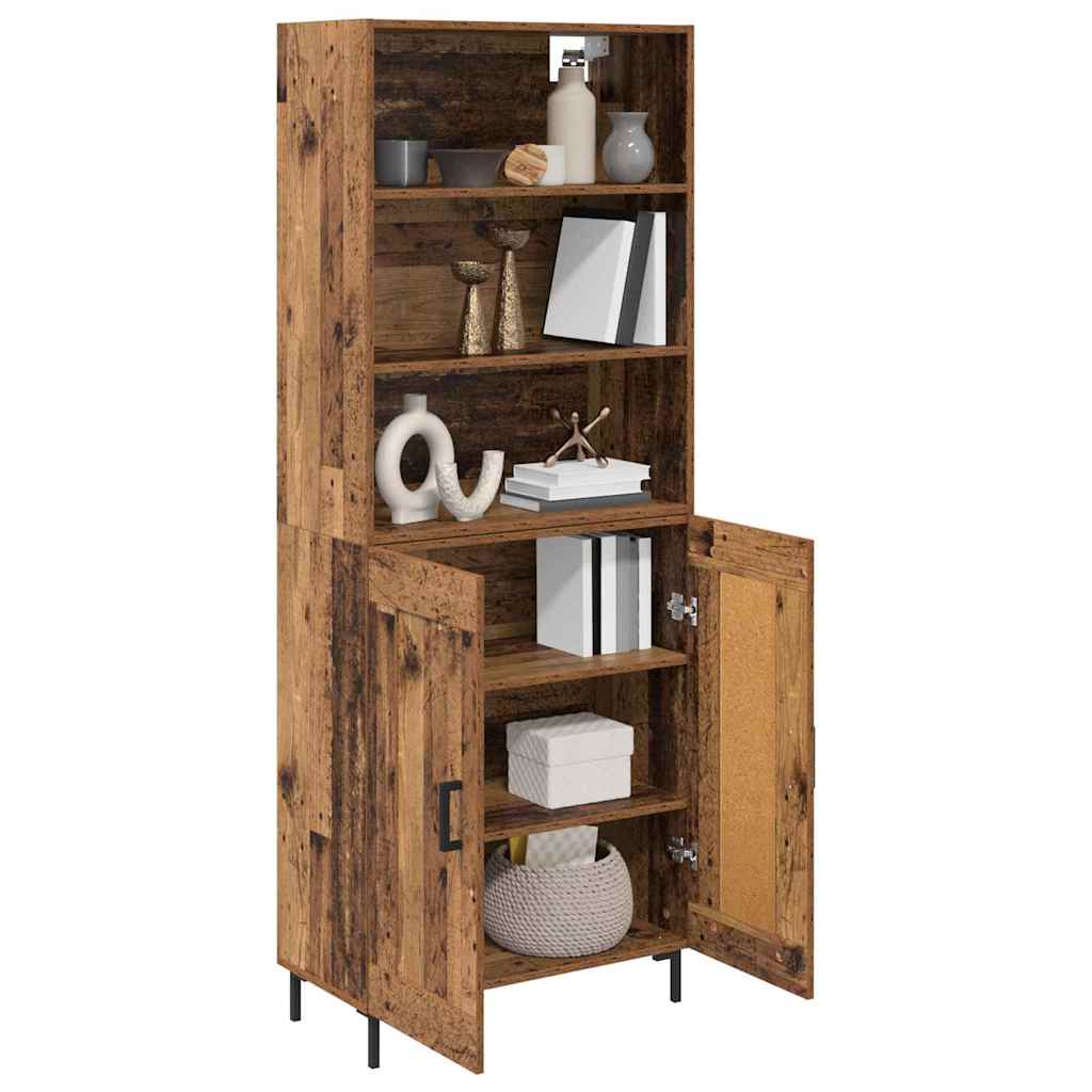 Tall Cabinet Antique Wood 69.5 x 32.5 x 180 cm