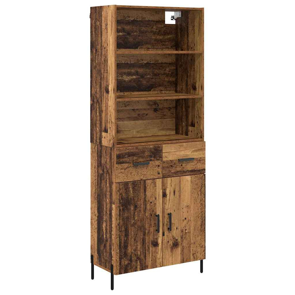 Tall Cabinet Antique Wood 69.5 x 32.5 x 180 cm