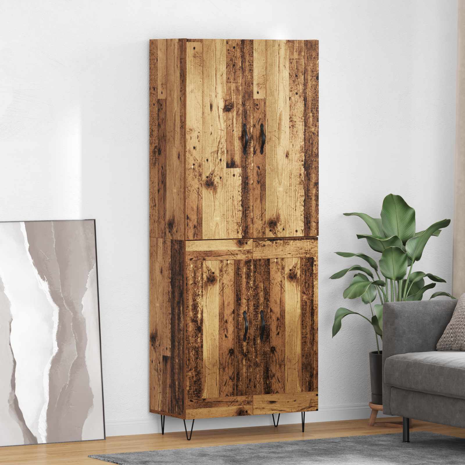 Tall cabinet 2 pcs Old wood