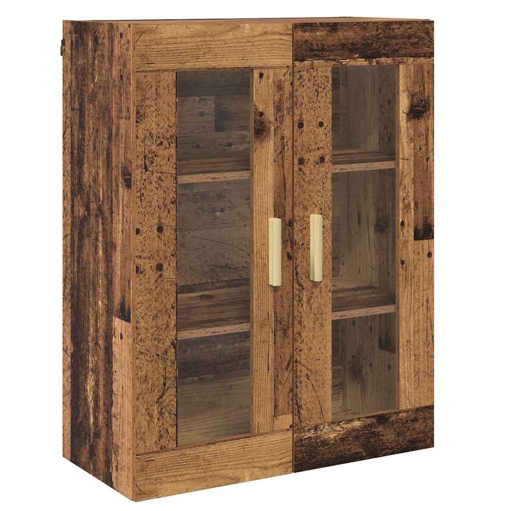 High cabinet with drawers Antique wood 69.5 x 34 x 180 cm