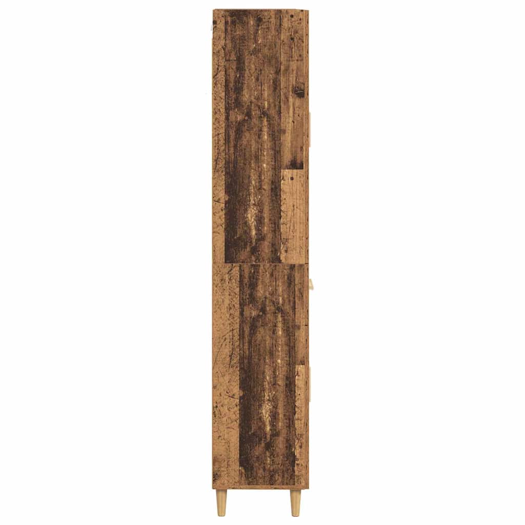 High cabinet with drawers Antique wood 69.5 x 34 x 180 cm