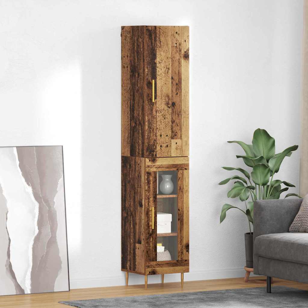 Tall Cabinet Antique Wood 34.5 x 34 x 180 cm
