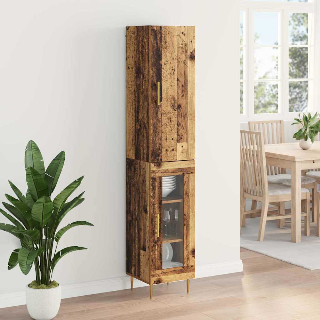Tall Cabinet Antique Wood 34.5 x 34 x 180 cm