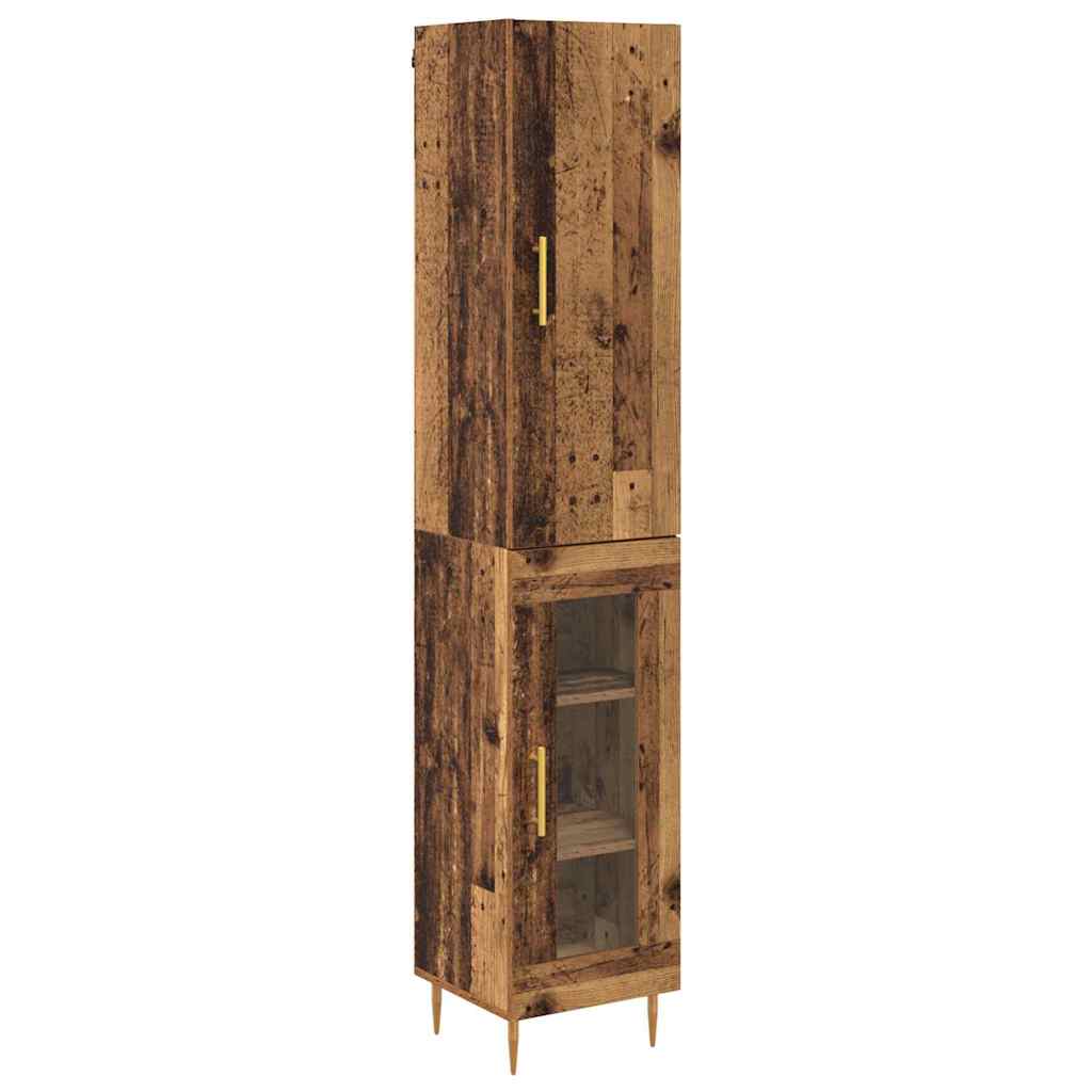 Tall Cabinet Antique Wood 34.5 x 34 x 180 cm