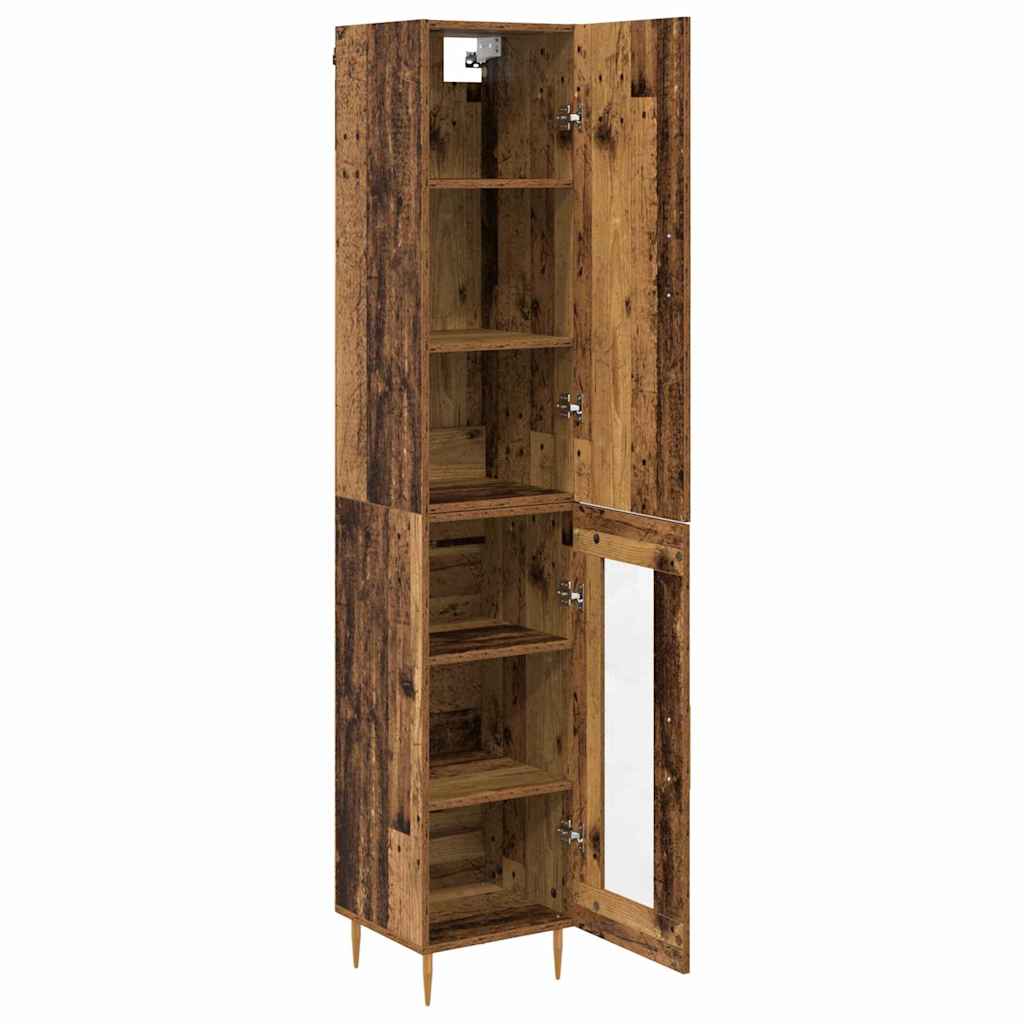 Tall Cabinet Antique Wood 34.5 x 34 x 180 cm