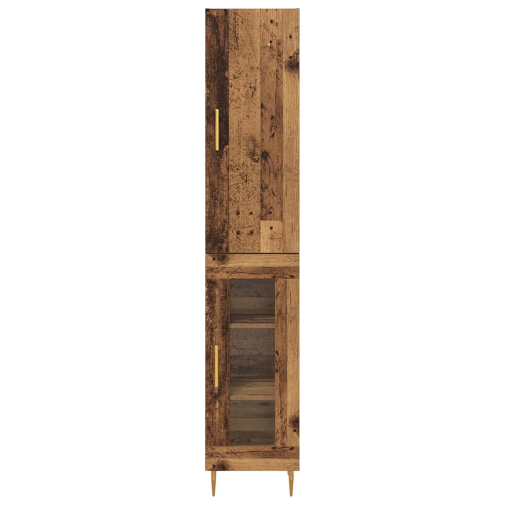 Tall Cabinet Antique Wood 34.5 x 34 x 180 cm