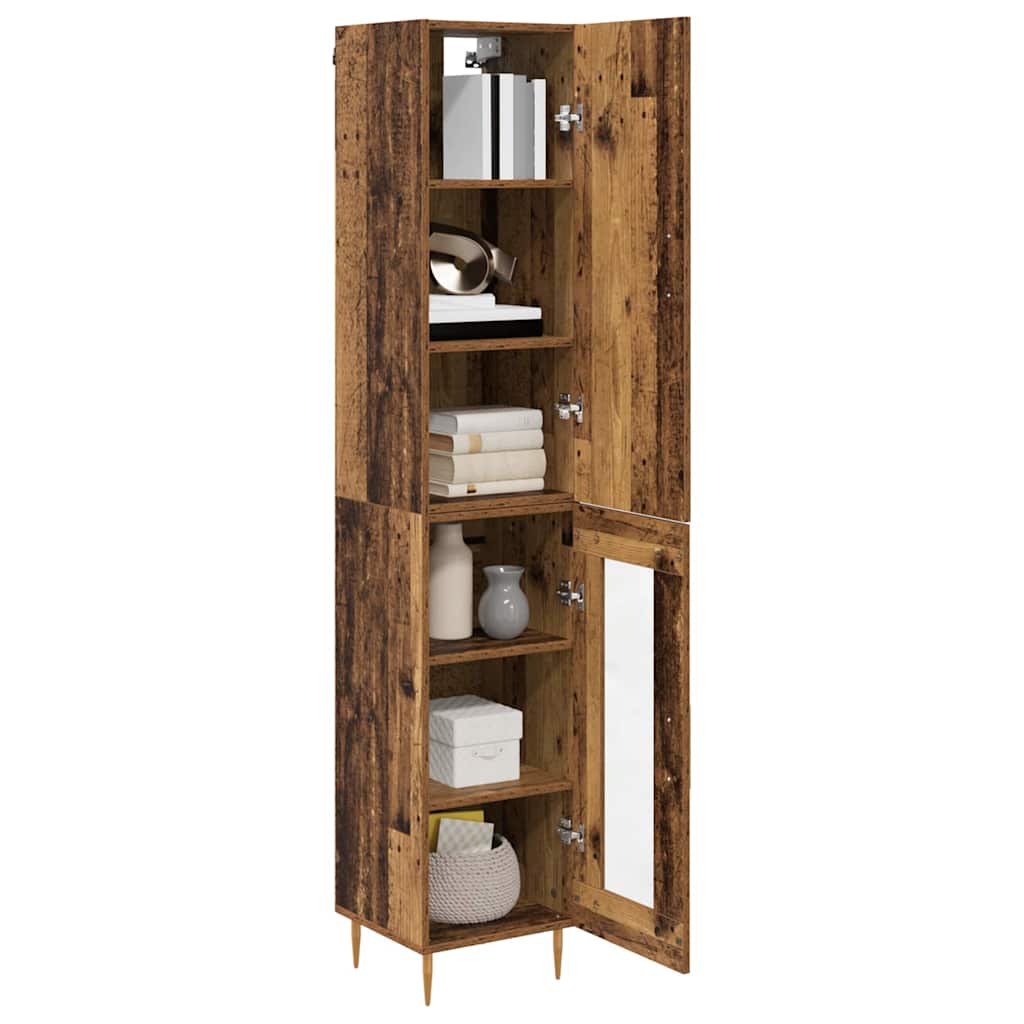 Tall Cabinet Antique Wood 34.5 x 34 x 180 cm
