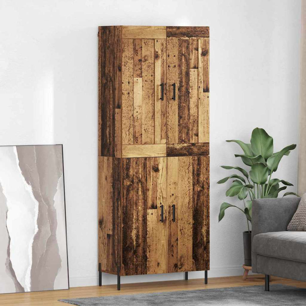 Tall cabinet 2 pcs Antique wood Solid reclaimed wood