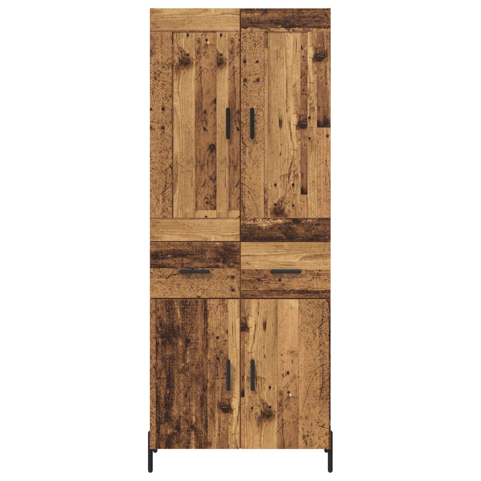 Tall cabinet 2 pcs Antique wood Solid reclaimed wood