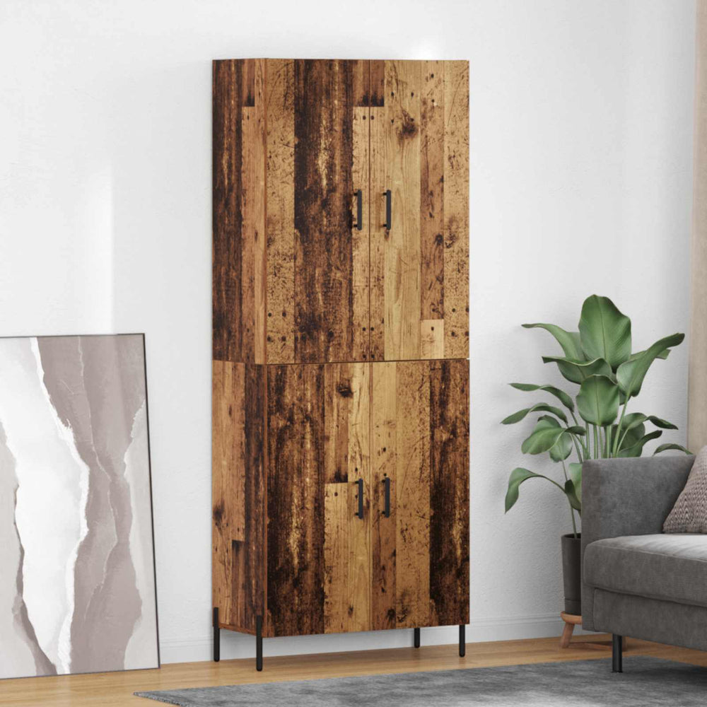 High cabinet Antique wood 69.5 x 34 x 180 cm
