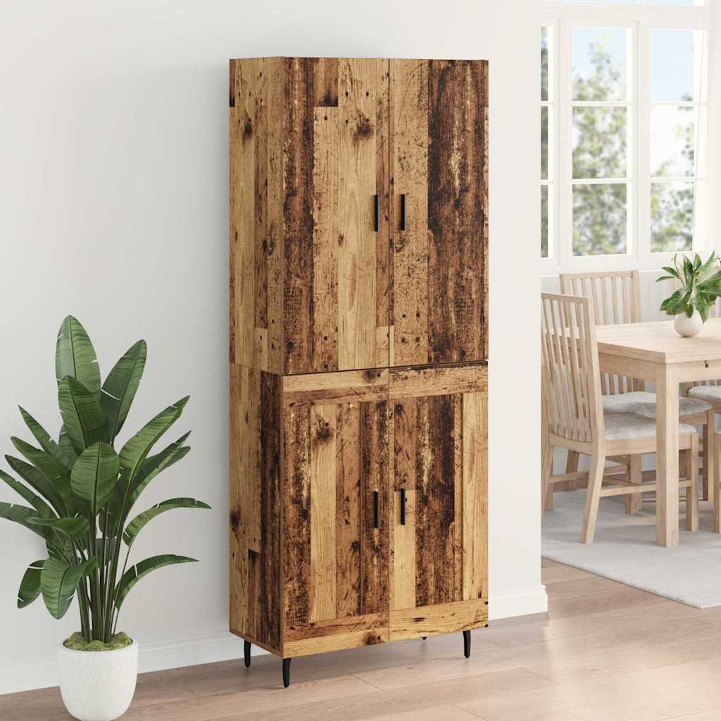 High cabinet Antique wood 69.5 x 34 x 180 cm