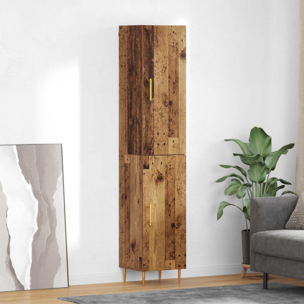 Tall cabinet 2 pcs Antique wood Solid reclaimed wood