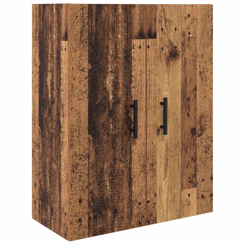 Tall Cabinet with 2 Drawers Antique Wood
