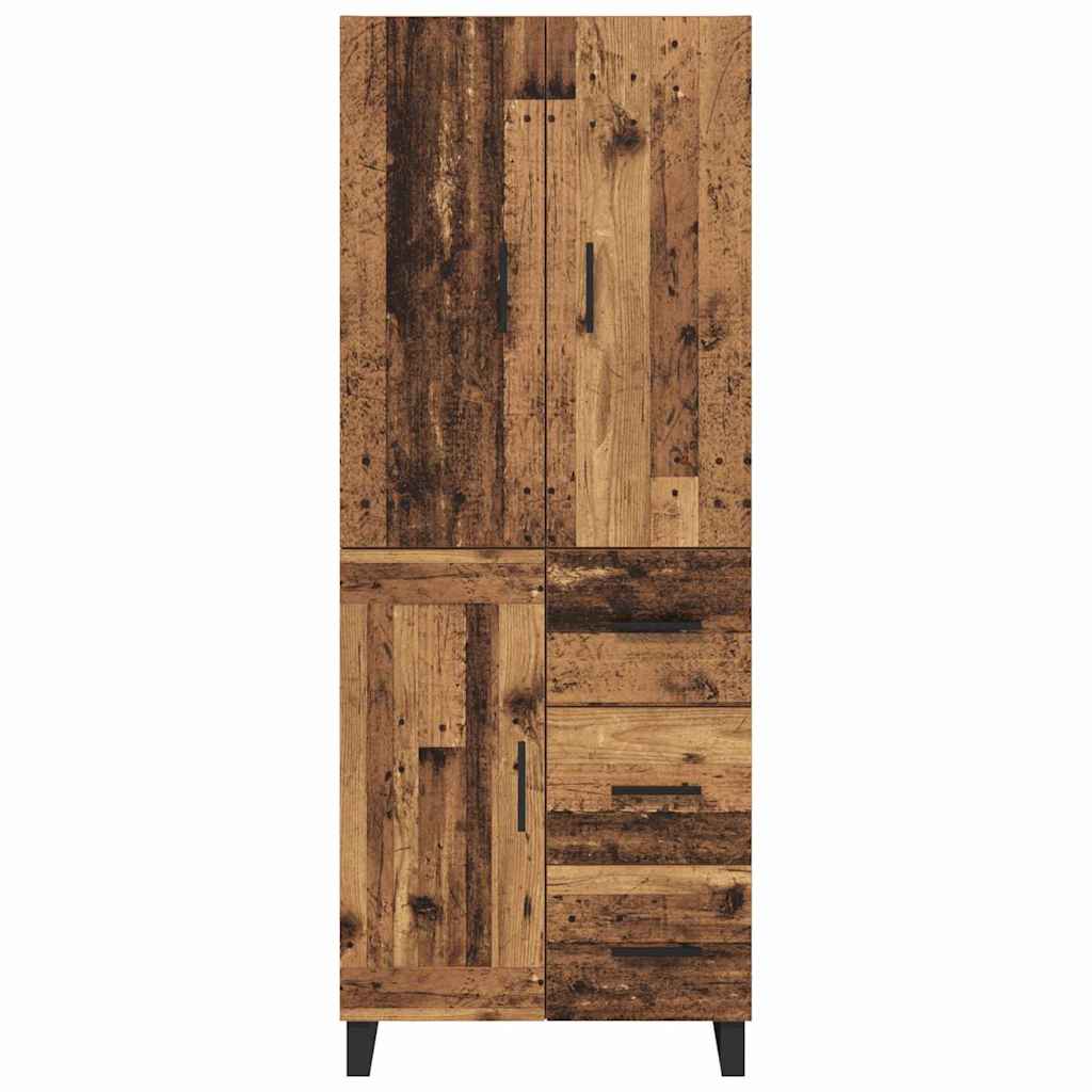 Tall Cabinet with 2 Drawers Antique Wood