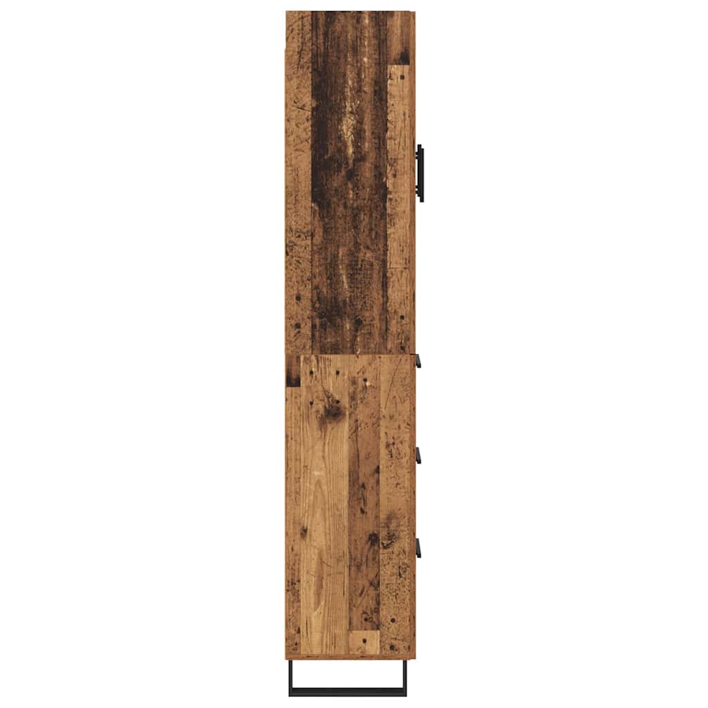 Tall Cabinet with 2 Drawers Antique Wood