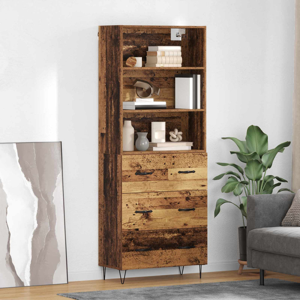 Highboard Ancient Wood 69.5 x 32.5 x 180 cm