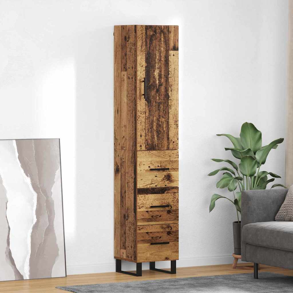 Augsts skapis ar atvilktnēm, antīks koks 34,5 x 34 x 180 cm