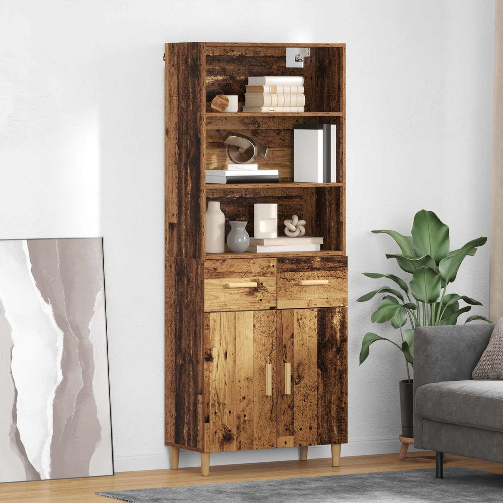 Highboard Ancient Wood 69.5 x 32.5 x 180 cm