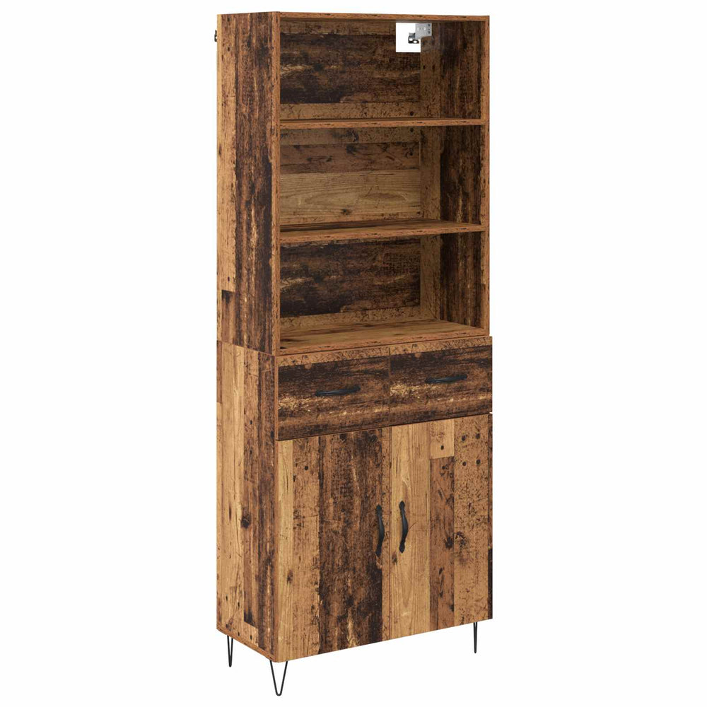 Tall Cabinet Antique Wood 69.5 x 32.5 x 180 cm