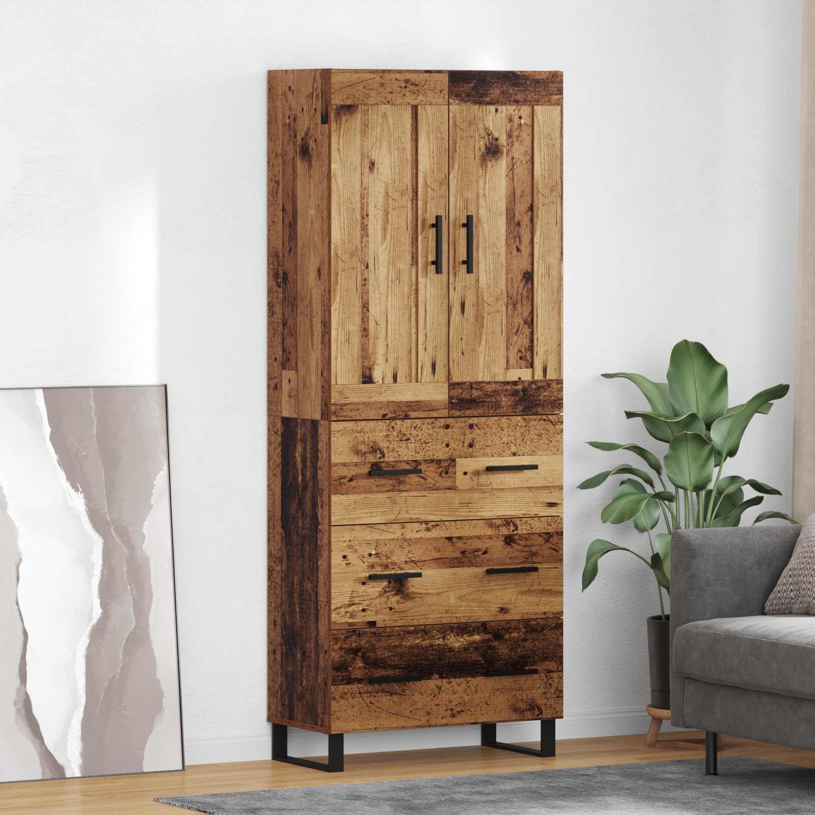 Tall cabinet Old wood 69.5 x 34 x 180 cm