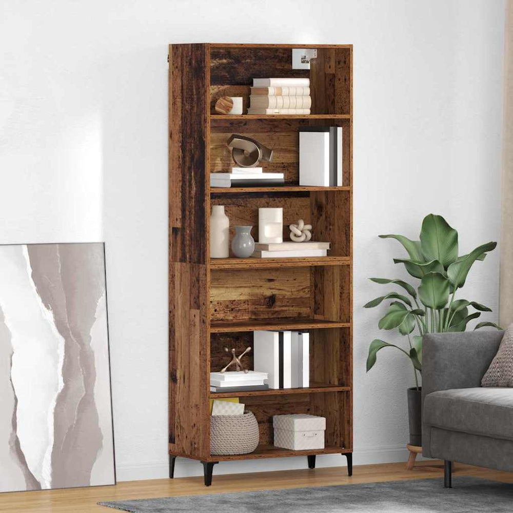 High cabinet Antique wood 69.5 x 34 x 180 cm