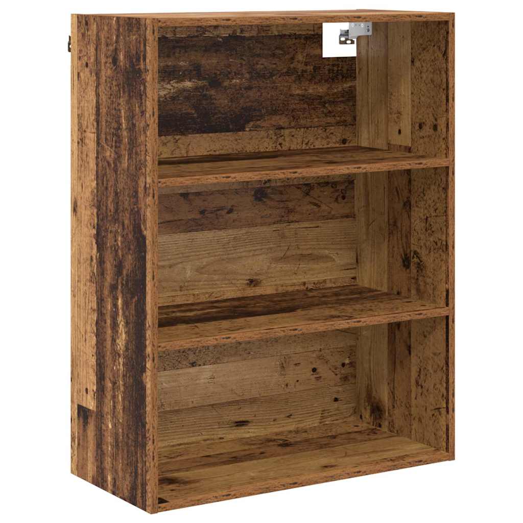 High cabinet with drawers Antique wood 69.5 x 34 x 180 cm