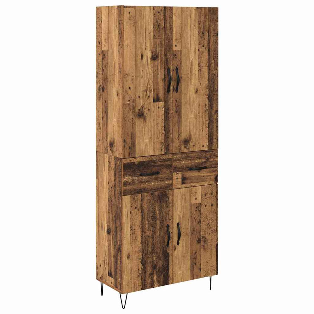 Tall cabinet with 2 drawers Antique wood