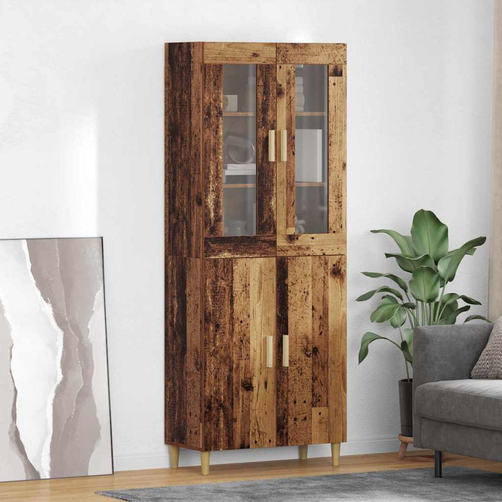 High cabinet Antique wood 69.5 x 34 x 180 cm