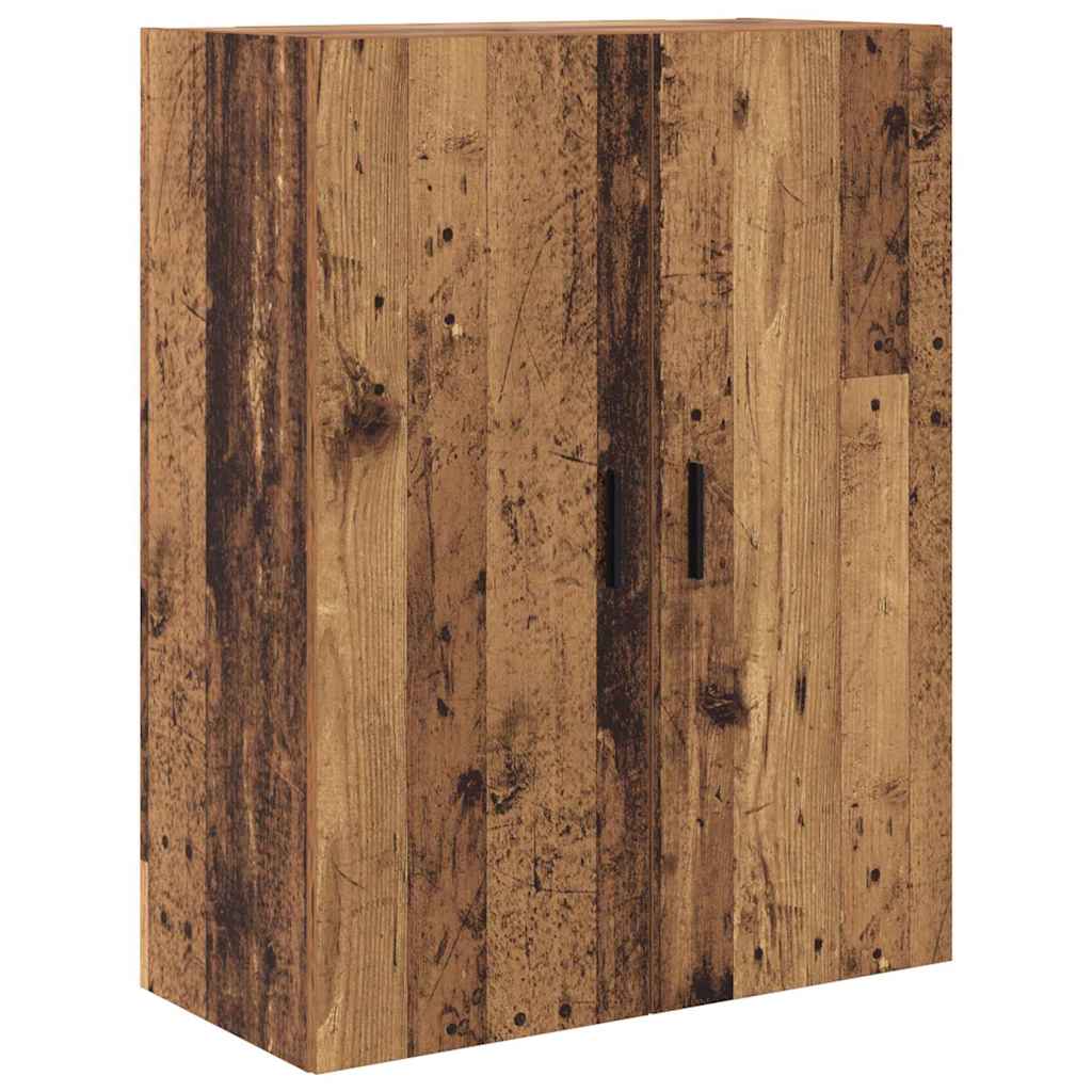 High cabinet with drawers Antique wood 69.5 x 34 x 180 cm