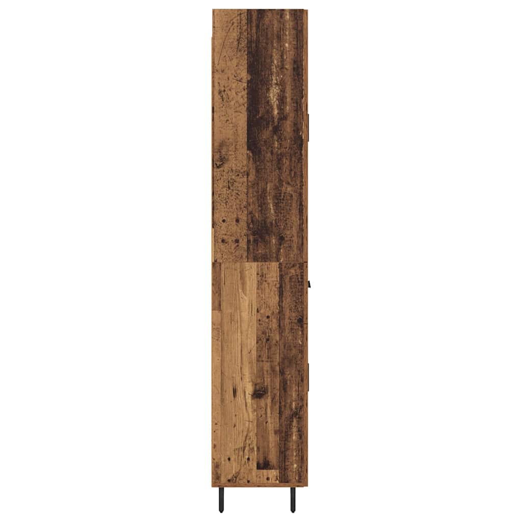 High cabinet with drawers Antique wood 69.5 x 34 x 180 cm