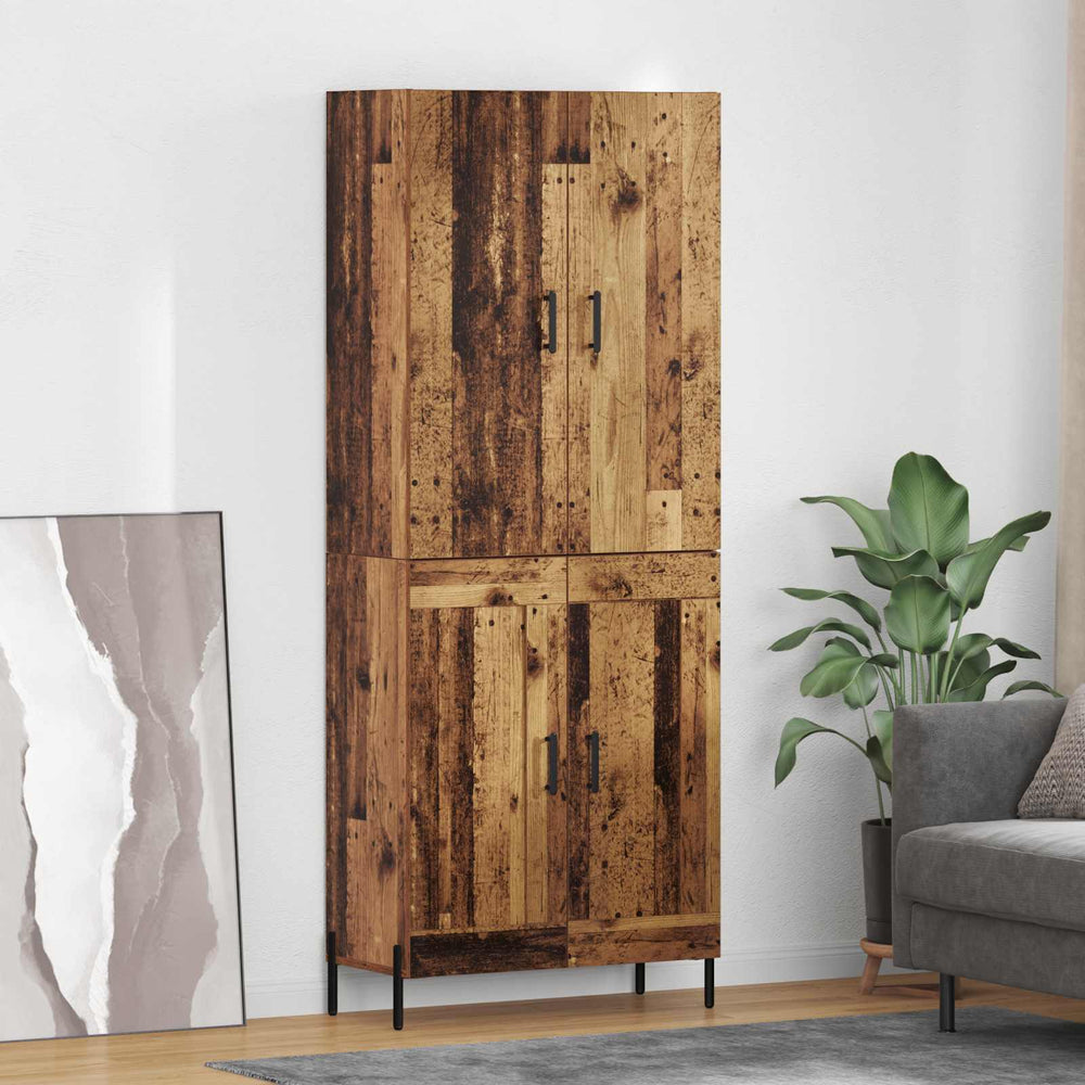 High cabinet Antique wood 69.5 x 34 x 180 cm