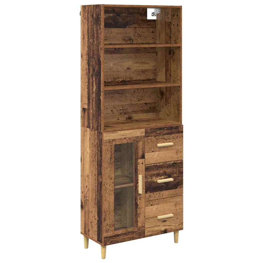 High cabinet Old wood 69.5 x 34 x 180 cm